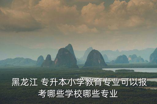  黑龍江 專升本小學教育專業(yè)可以報考哪些學校哪些專業(yè)