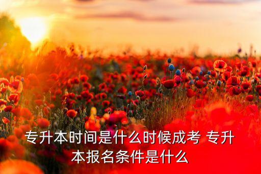 專升本時(shí)間是什么時(shí)候成考 專升 本報(bào)名條件是什么