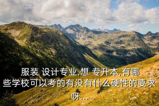  服裝 設(shè)計(jì)專業(yè),想 專升本,有哪些學(xué)校可以考的有沒有什么硬性的要求呀...
