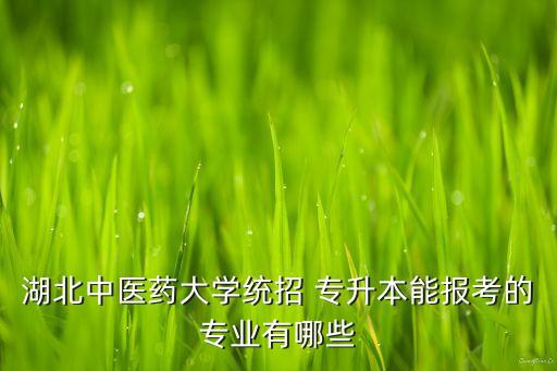 湖北中醫(yī)藥大學(xué)統(tǒng)招 專升本能報(bào)考的專業(yè)有哪些