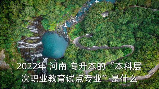 2022年 河南 專(zhuān)升本的“本科層次職業(yè)教育試點(diǎn)專(zhuān)業(yè)”是什么