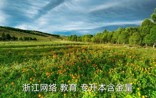 浙江網(wǎng)絡(luò) 教育 專升本含金量