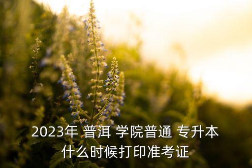 2023年 普洱 學(xué)院普通 專升本什么時(shí)候打印準(zhǔn)考證