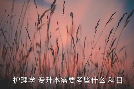  護(hù)理學(xué) 專升本需要考些什么 科目
