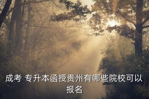 成考 專升本函授貴州有哪些院校可以報(bào)名