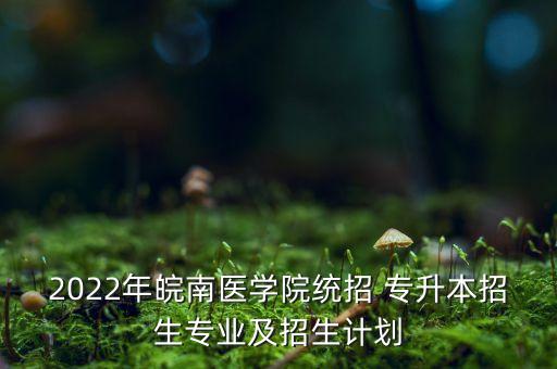 2022年皖南醫(yī)學院統(tǒng)招 專升本招生專業(yè)及招生計劃