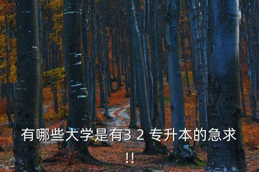 有哪些大學(xué)是有3 2 專升本的急求!!