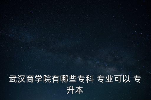 武漢商學(xué)院有哪些?？?專業(yè)可以 專升本