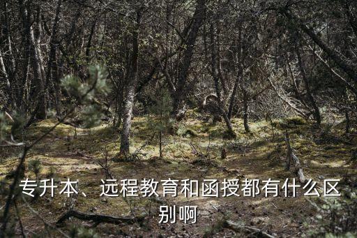  專升本、遠程教育和函授都有什么區(qū)別啊