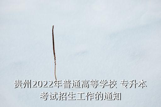 貴州2022年普通高等學(xué)校 專升本考試招生工作的通知