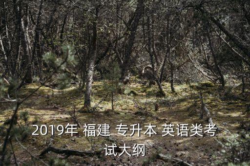 2019年 福建 專(zhuān)升本 英語(yǔ)類(lèi)考試大綱