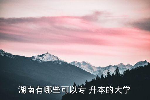 湖南有哪些可以專(zhuān) 升本的大學(xué)