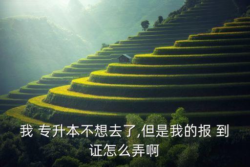 我 專(zhuān)升本不想去了,但是我的報(bào) 到證怎么弄啊