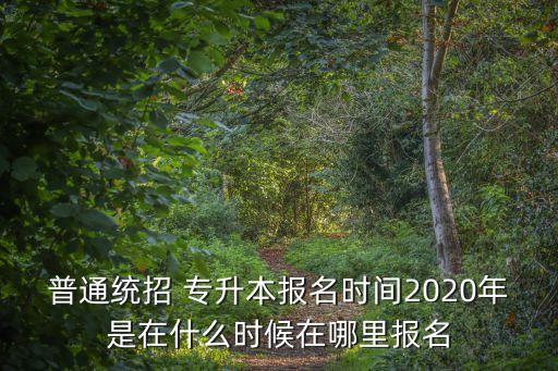 普通統(tǒng)招 專升本報(bào)名時(shí)間2020年是在什么時(shí)候在哪里報(bào)名
