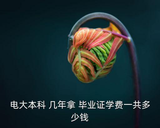 電大本科 幾年拿 畢業(yè)證學(xué)費(fèi)一共多少錢