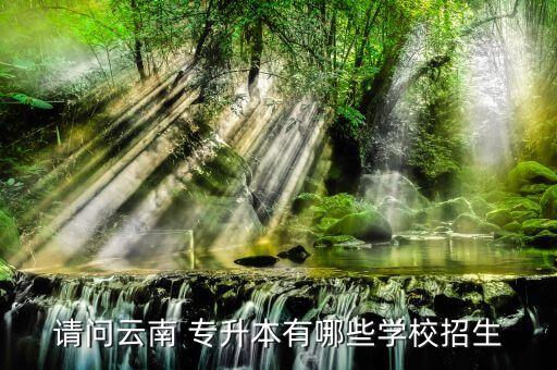 請(qǐng)問(wèn)云南 專升本有哪些學(xué)校招生