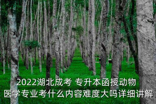 2022湖北成考 專升本函授動物 醫(yī)學專業(yè)考什么內(nèi)容難度大嗎詳細講解