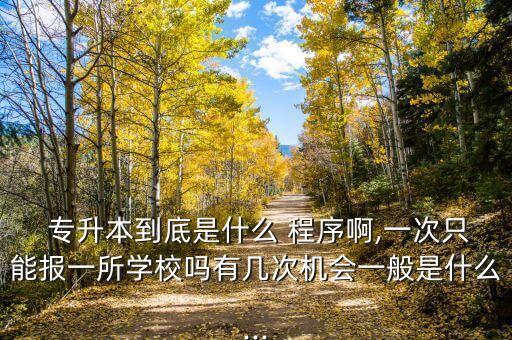  專(zhuān)升本到底是什么 程序啊,一次只能報(bào)一所學(xué)校嗎有幾次機(jī)會(huì)一般是什么...
