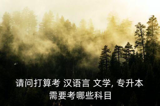 請問打算考 漢語言 文學, 專升本需要考哪些科目
