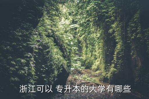  浙江可以 專升本的大學(xué)有哪些