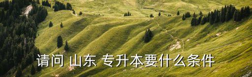 請(qǐng)問(wèn) 山東 專(zhuān)升本要什么條件