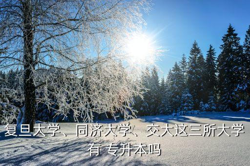 復(fù)旦大學(xué)、同濟(jì)大學(xué)、交大這三所大學(xué)有 專升本嗎
