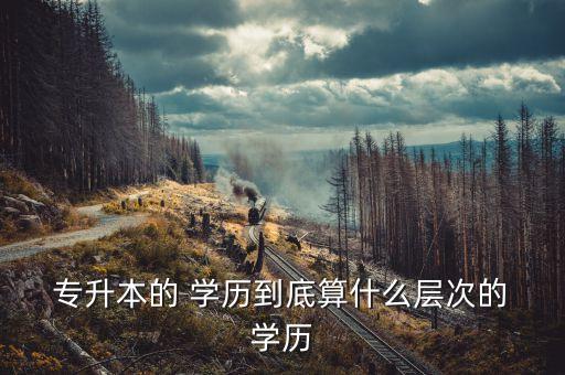 專升本的 學(xué)歷到底算什么層次的 學(xué)歷