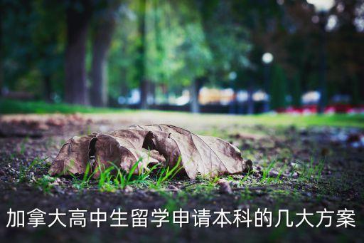 加拿大高中生留學(xué)申請本科的幾大方案