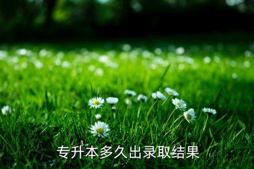  專(zhuān)升本多久出錄取結(jié)果