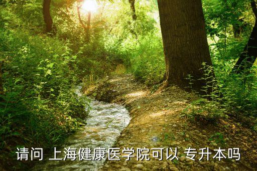 請(qǐng)問(wèn) 上海健康醫(yī)學(xué)院可以 專升本嗎