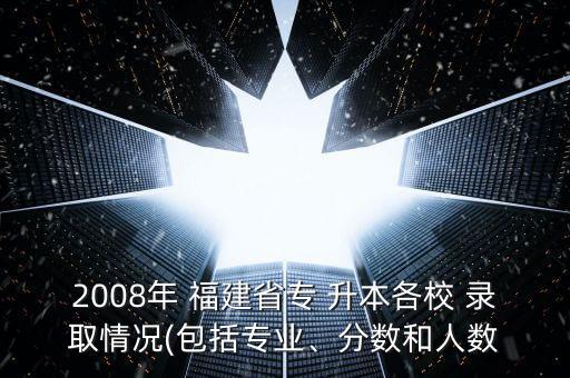 2008年 福建省專 升本各校 錄取情況(包括專業(yè)、分?jǐn)?shù)和人數(shù)