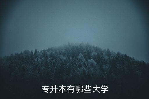  專(zhuān)升本有哪些大學(xué)