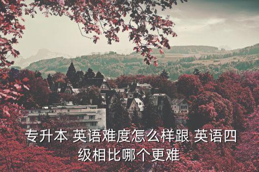 ?？茖Ｉ居⒄Z難嗎,專升本英語和四級哪個難一點