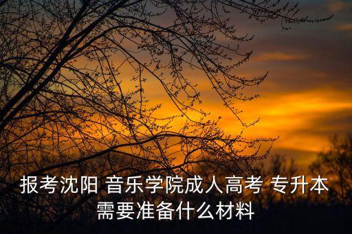 報考沈陽 音樂學院成人高考 專升本需要準備什么材料