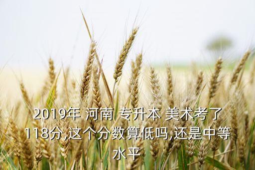 2019年 河南 專升本 美術(shù)考了118分,這個分?jǐn)?shù)算低嗎,還是中等水平