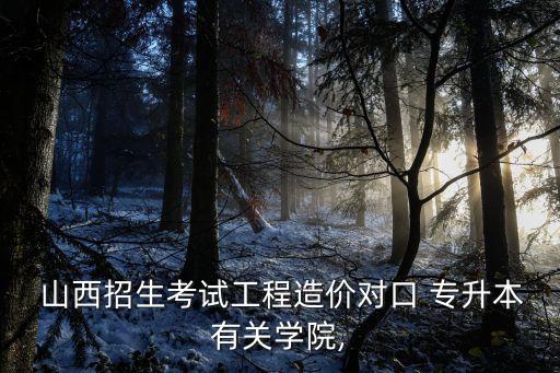  山西招生考試工程造價(jià)對口 專升本有關(guān)學(xué)院,