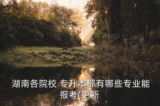  湖南各院校 專升本都有哪些專業(yè)能報考(更新