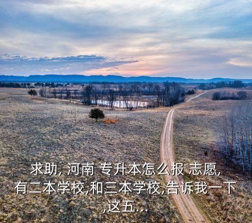 求助, 河南 專升本怎么報(bào) 志愿,有二本學(xué)校,和三本學(xué)校,告訴我一下,這五...