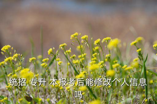 統(tǒng)招 專升 本報(bào)考后能修改個(gè)人信息嗎