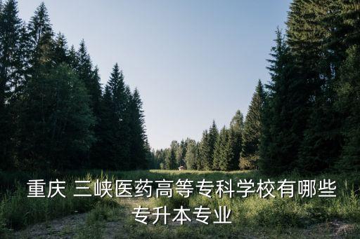  重慶 三峽醫(yī)藥高等?？茖W校有哪些 專升本專業(yè)