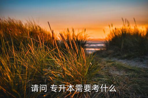 請(qǐng)問(wèn) 專升本需要考什么