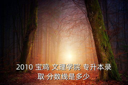 2010 寶雞 文理學(xué)院 專升本錄取 分?jǐn)?shù)線是多少