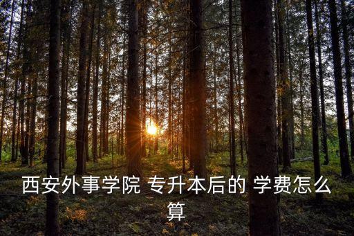 西安外事學(xué)院 專升本后的 學(xué)費怎么算