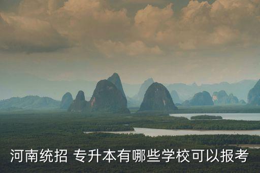 河南統(tǒng)招 專升本有哪些學(xué)?？梢詧?bào)考