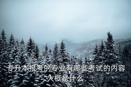  專升本報考的專業(yè)有哪些考試的內(nèi)容大概是什么