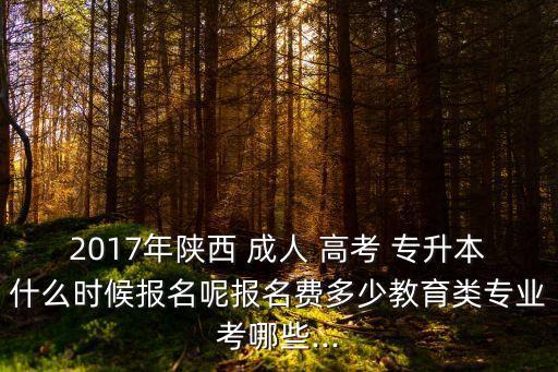 2017年陜西 成人 高考 專升本什么時(shí)候報(bào)名呢報(bào)名費(fèi)多少教育類專業(yè)考哪些...