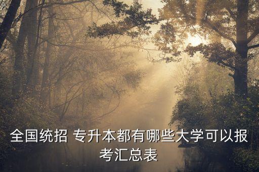 全國統(tǒng)招 專升本都有哪些大學(xué)可以報(bào)考匯總表