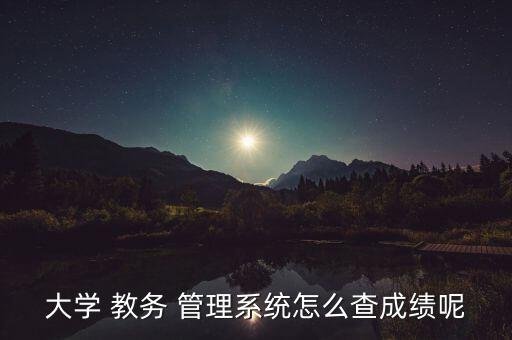 大學(xué) 教務(wù) 管理系統(tǒng)怎么查成績呢
