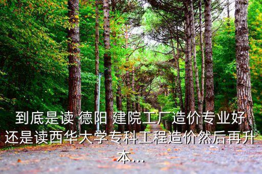 到底是讀 德陽 建院工廠造價專業(yè)好還是讀西華大學(xué)專科工程造價然后再升本...