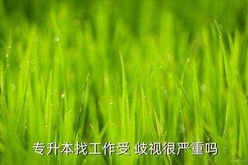  專升本找工作受 歧視很嚴(yán)重嗎